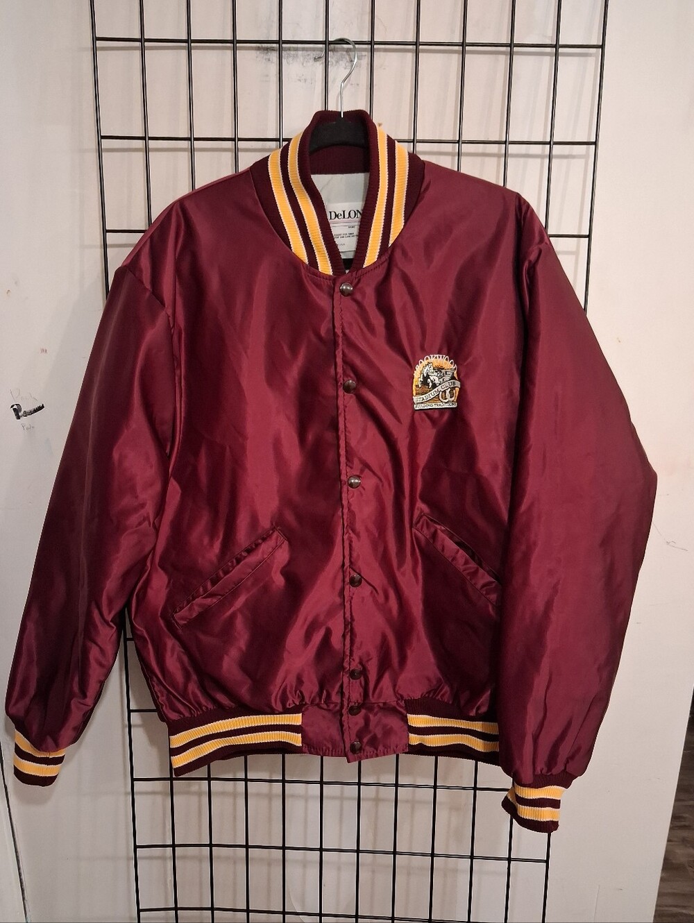 Vintage DeLong Brookwood Highschool Satin Bomber Jacket